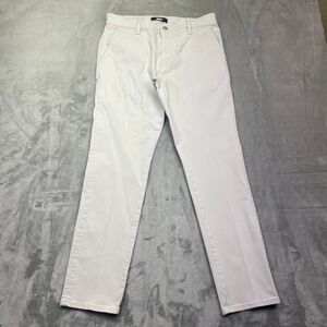 Mavi Johnny Slim Chino Pants Mens Sz 33 Light Grey Stone Stretch M00743 Preppy
